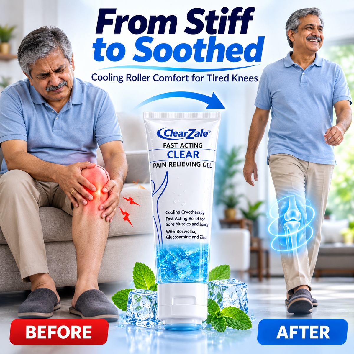 ClearZale Fast-Acting Cooling Pain Relief Roll-On Gel