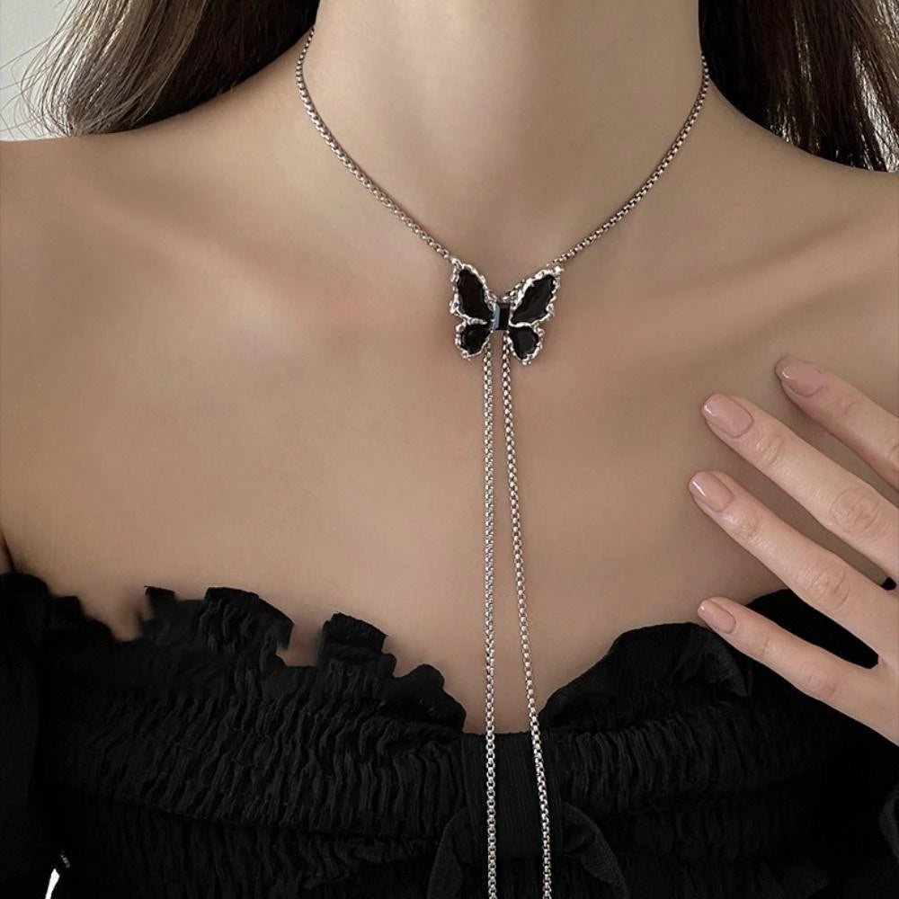 LALPINA Black Butterfly Necklace