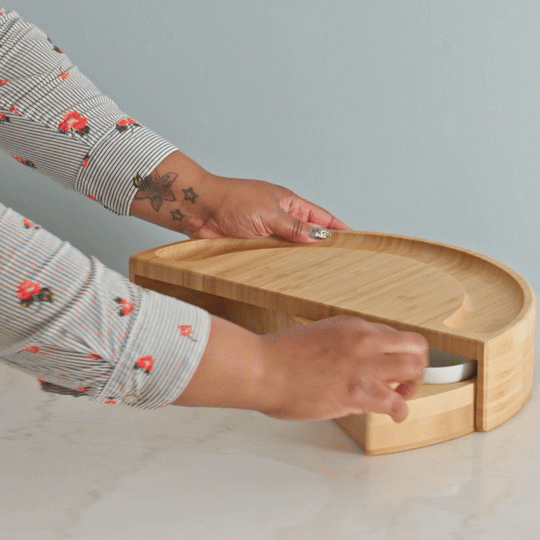 Wooden Bamboo Cheese & Charcuterie Board Set