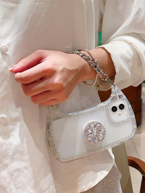 Transparent Diamond Bag IPhone Case Holder
