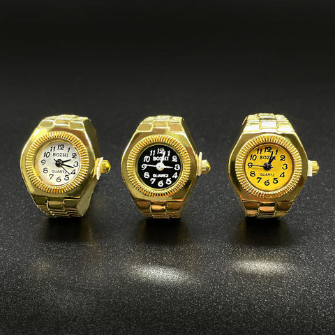 Gold Plated Ring Finger Watch