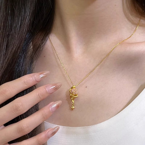 Romantic Rose Pendant Necklace