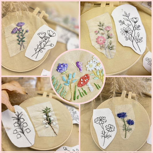 Stick and Stitch Flower Pattern Water Soluble