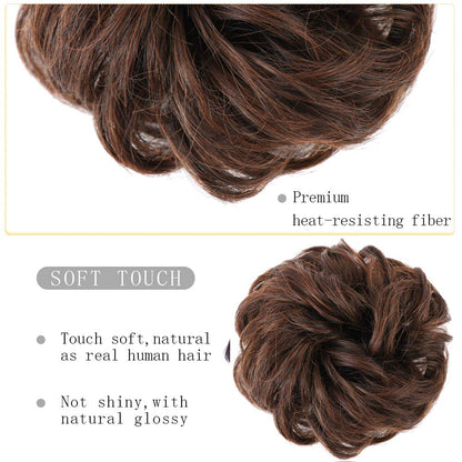 Vigorous Messy Curly Hairpieces Hair Bun
