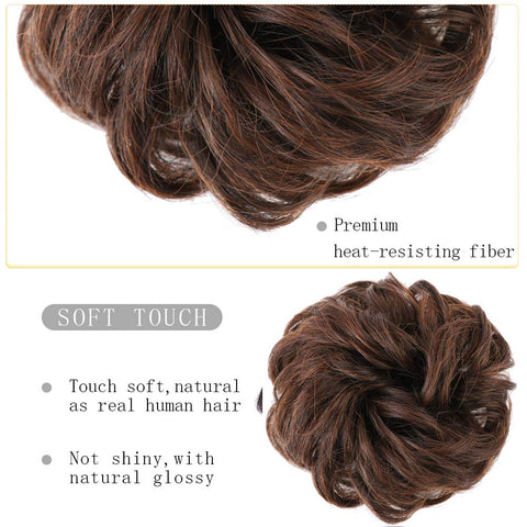 Vigorous Messy Curly Hairpieces Hair Bun