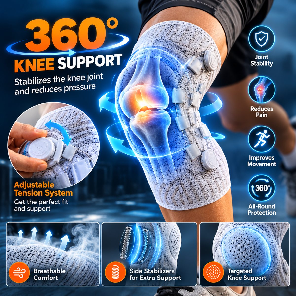 360° Adjustable Knee Support Brace