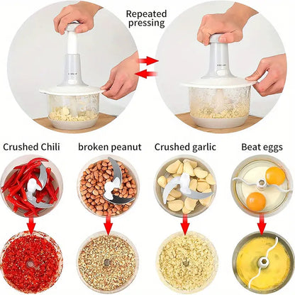 Multifunctional  Manual Hand Push Chopper and Mixer