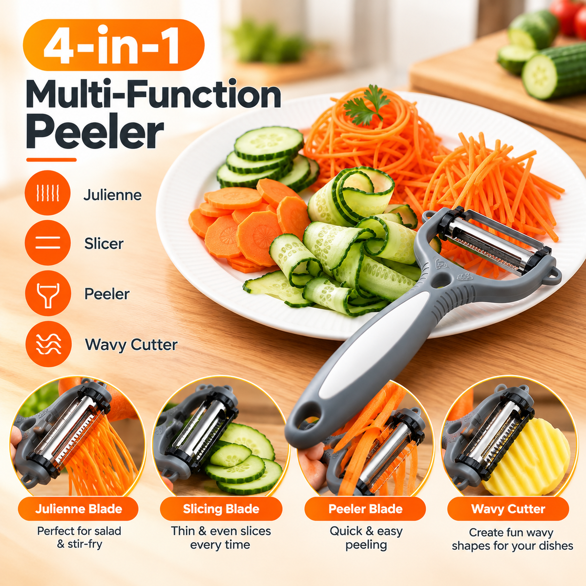 4-in-1 Multi-Function Vegetable Peeler