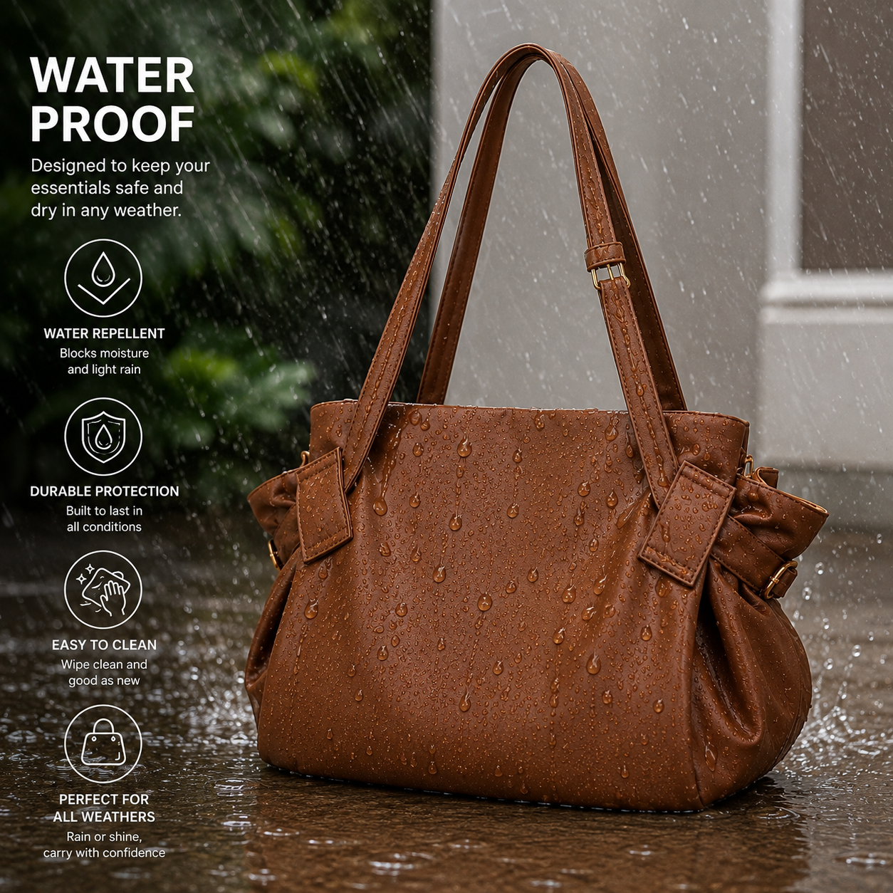 Elegant Waterproof 3-in-1 Convertible Tote Bag
