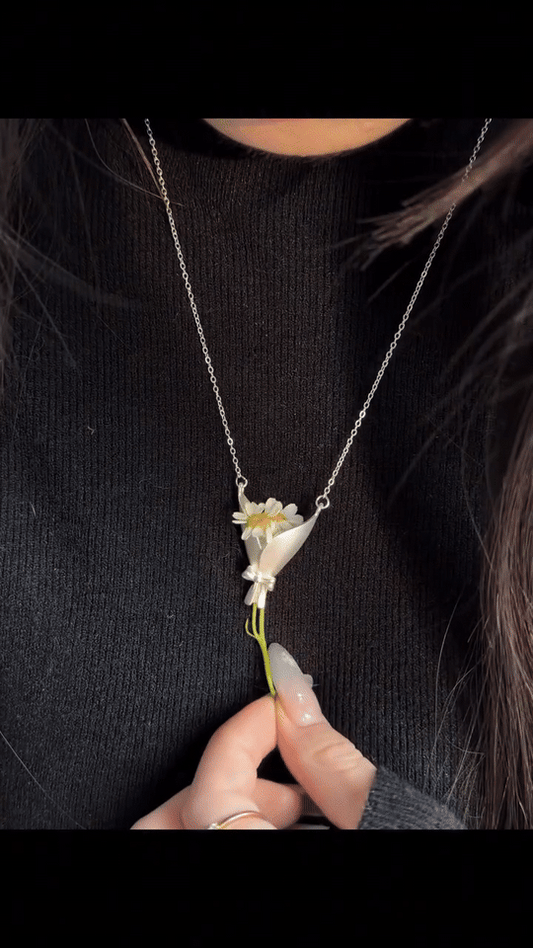 Silver Bloom Bouquet Pendant Necklace
