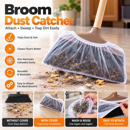 Reusable Broom Dust Catcher Net