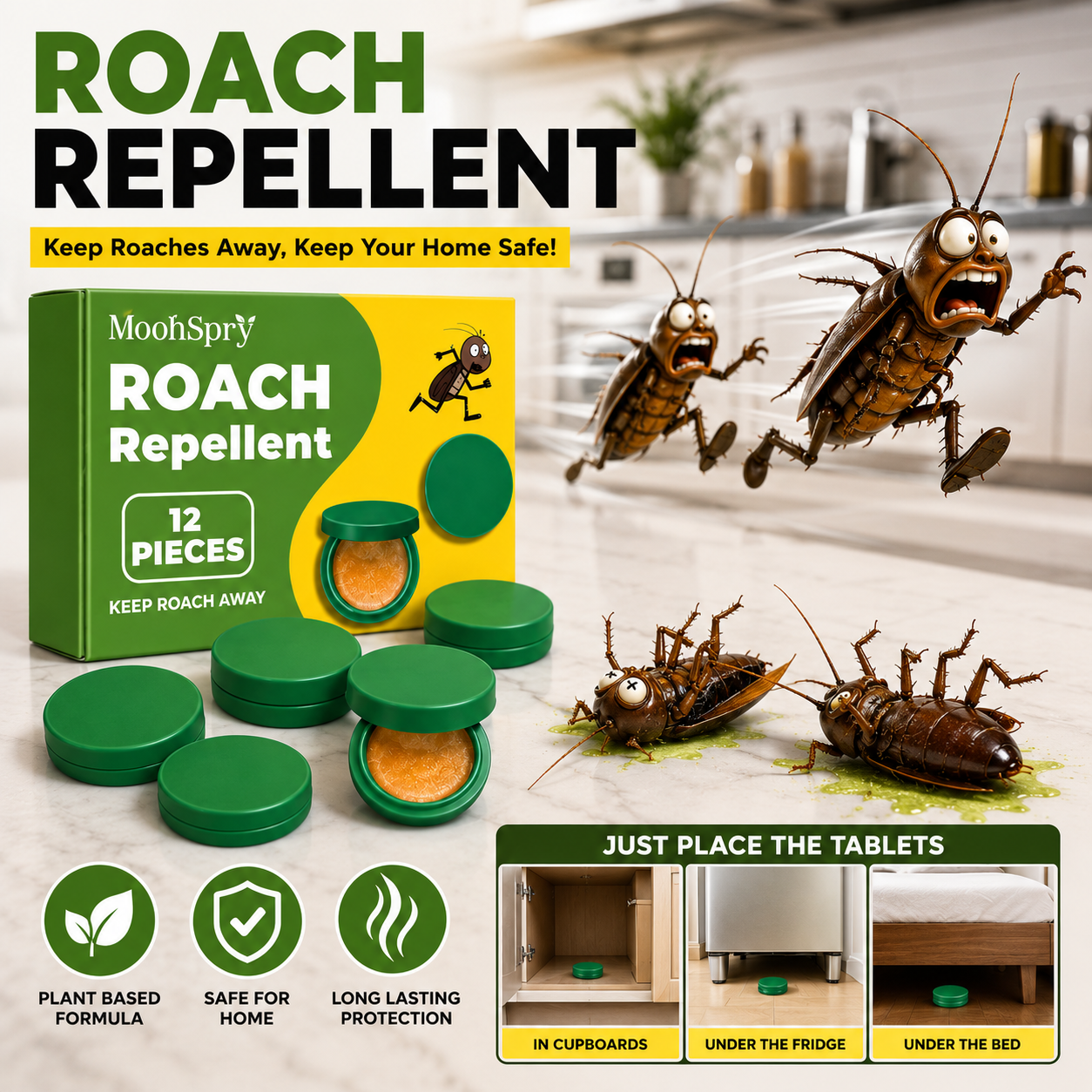 Roach Repellent Tablets – Keep Cockroaches Away🪳