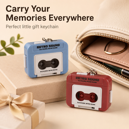 Mini Tape Recorder Keychain