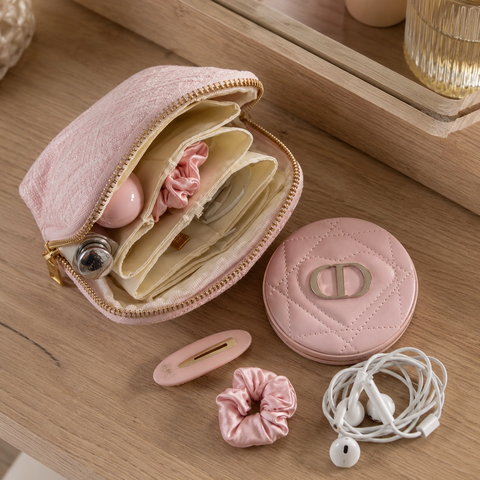 Velvet pastel jewelry pouch