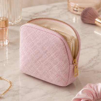 Velvet pastel jewelry pouch