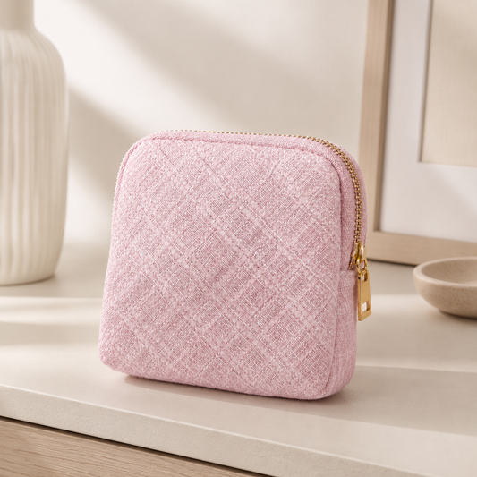 Velvet pastel jewelry pouch