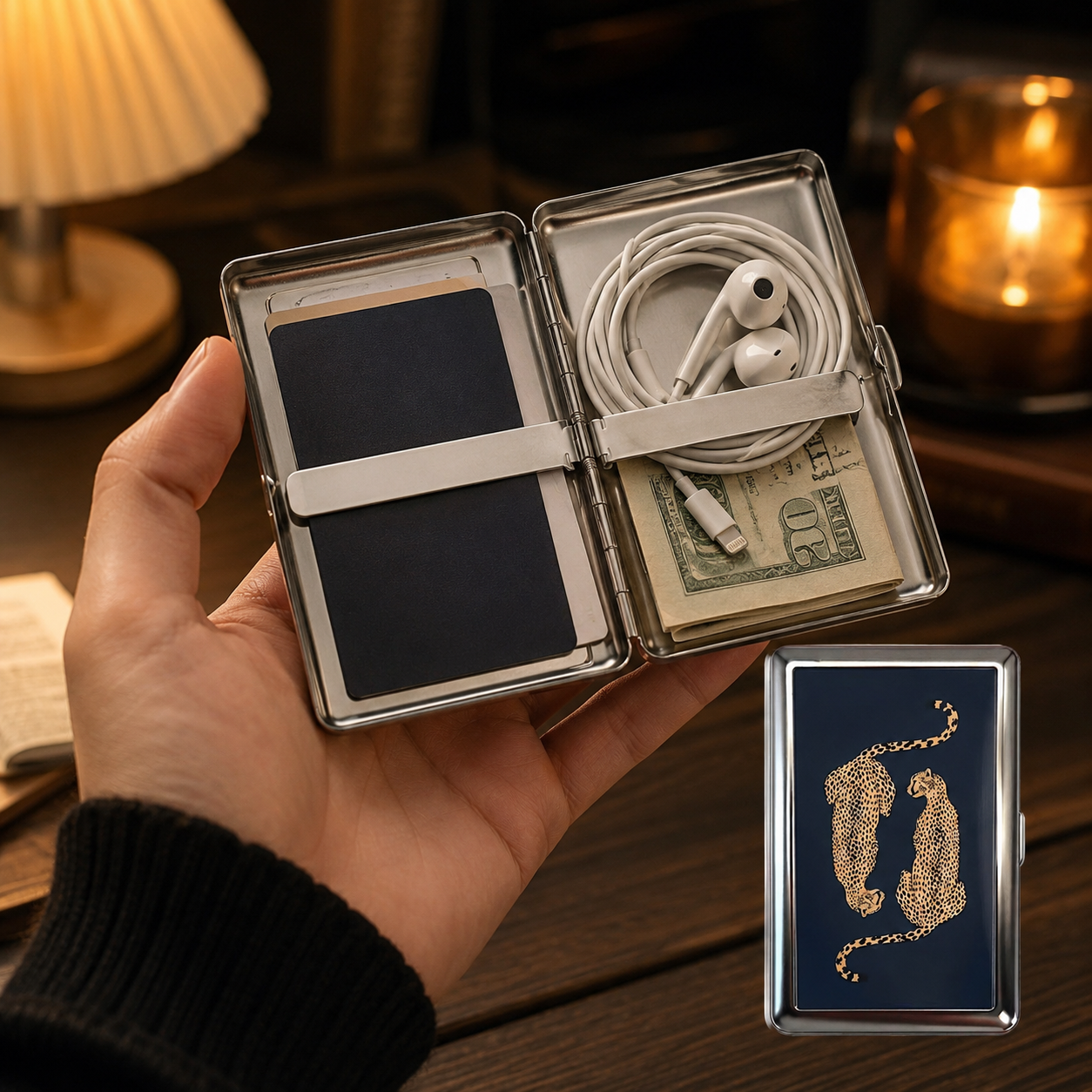 Vintage Tin Card-Holder Wallet