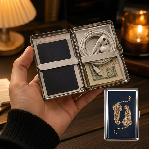 Vintage Tin Card-Holder Wallet