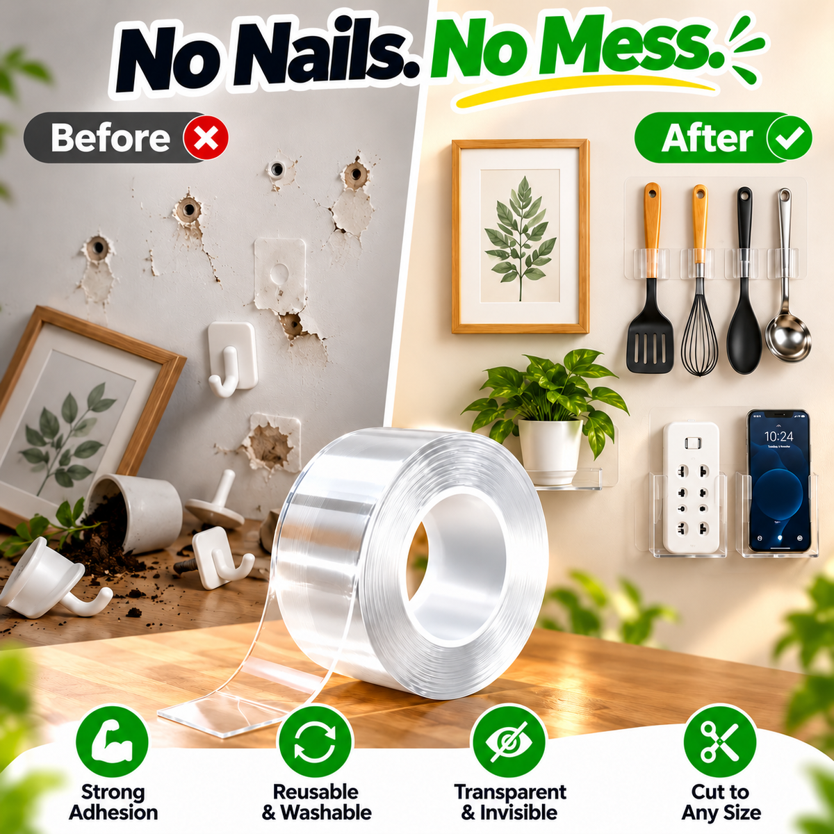 NanoGrip Reusable Double-Sided Tape