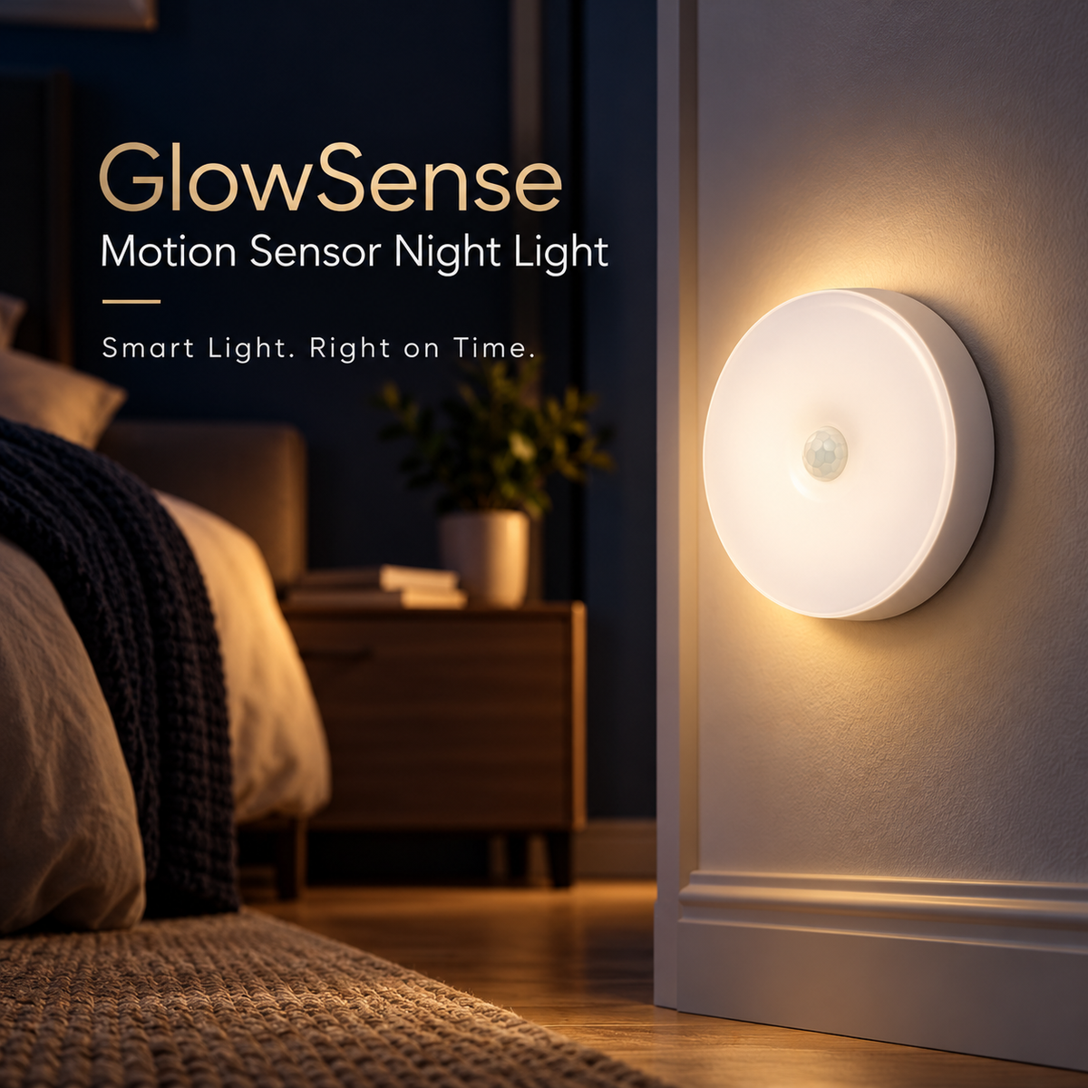 GlowSense Motion Sensor Night Light ✨