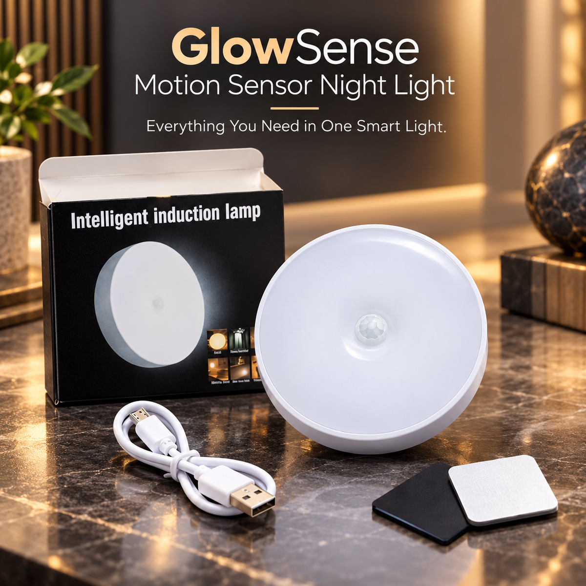 GlowSense Motion Sensor Night Light ✨