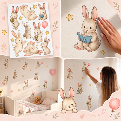 Dreamy Bunny & Star Reusable Wall Decals 🐰⭐✨
