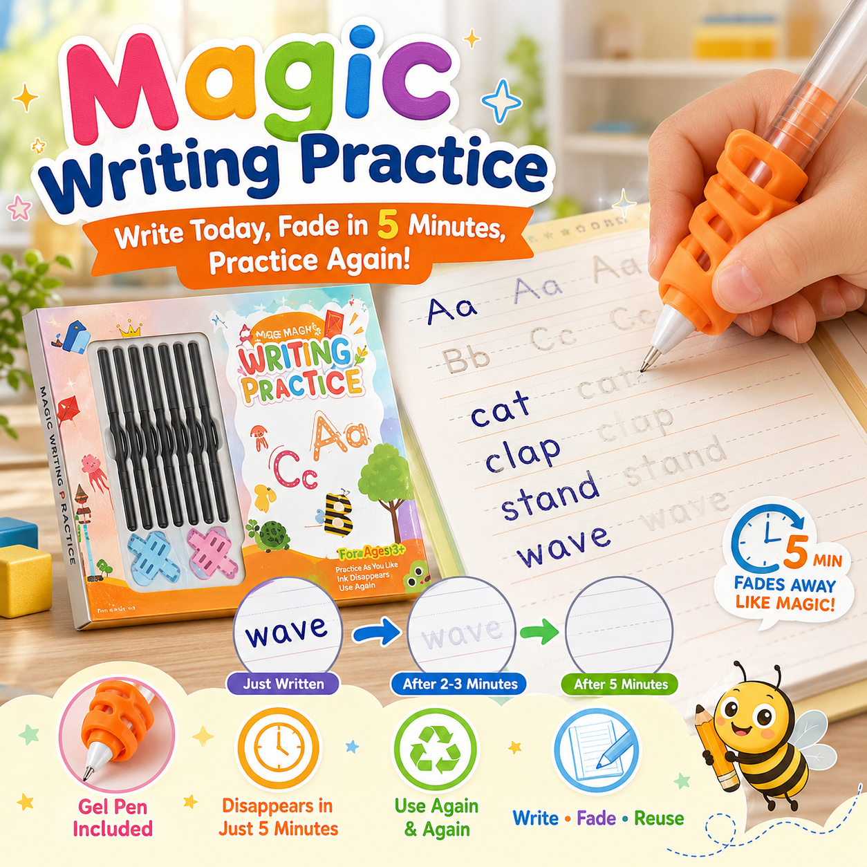 MagicTrace Reusable Handwriting Practice Book