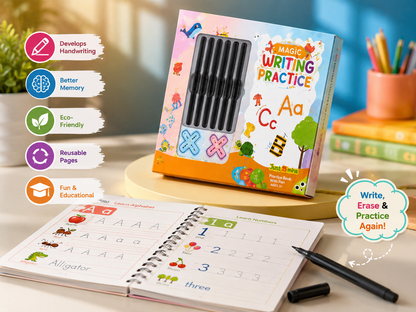 MagicTrace Reusable Handwriting Practice Book