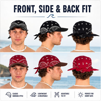 Unisex Cotton Bandana-Print Baseball Caps