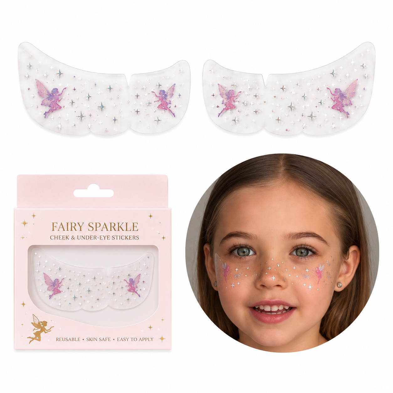 Magic Moon & Stars Face Glitter Stickers for Kids 🌙⭐