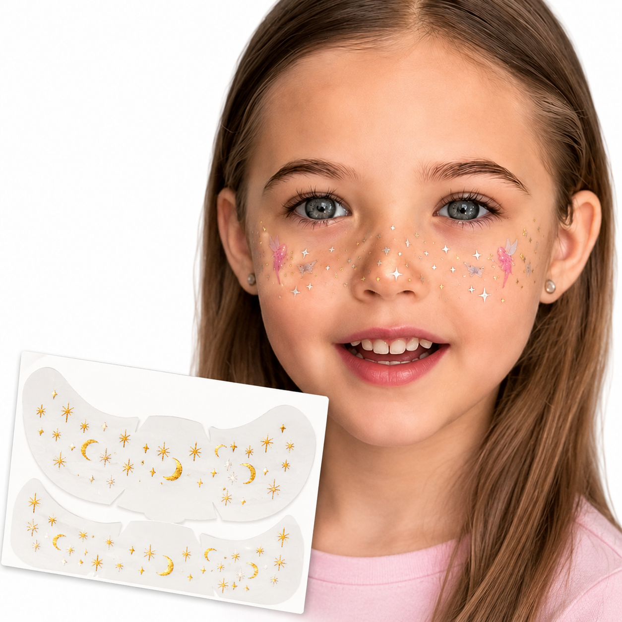 Magic Moon & Stars Face Glitter Stickers for Kids 🌙⭐