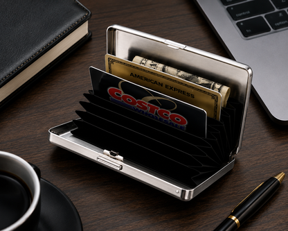 Premium Briefcase-Style Metal Card Wallet