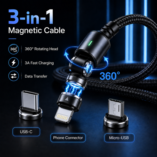 3-in-1 Magnetic Fast Charging Cable