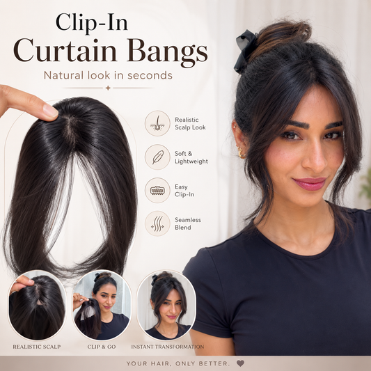 Clip-In Curtain Bangs Hair Topper
