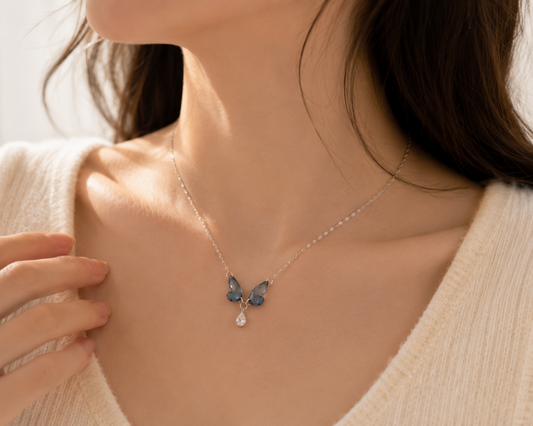 Aurora Sapphire Wings Pendant