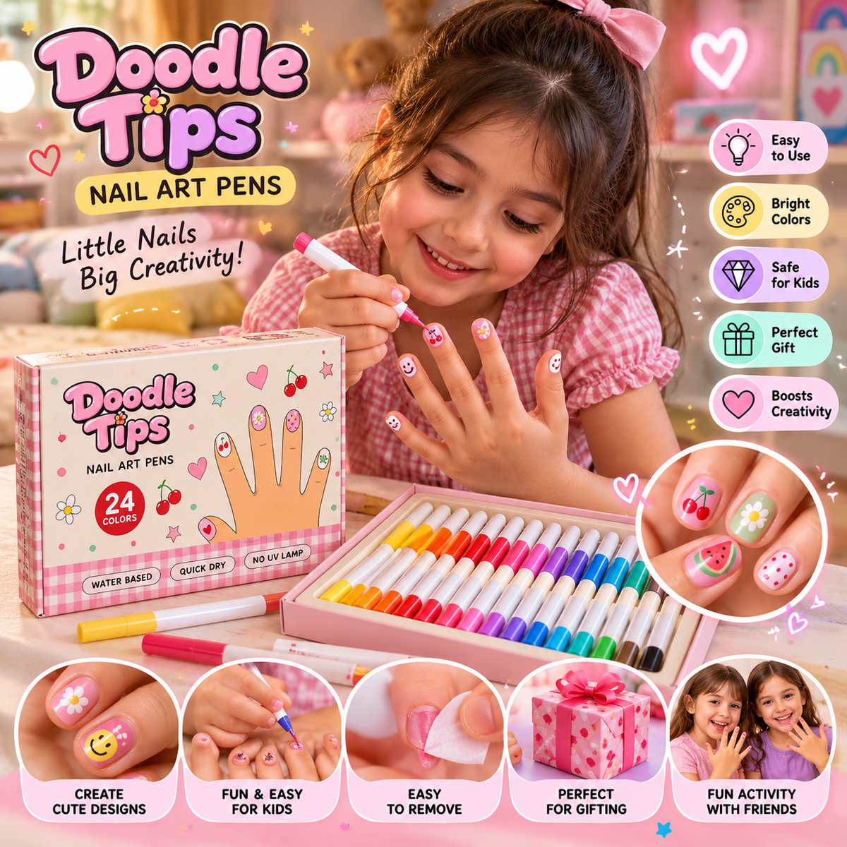 Doodle Tips Kids Nail Art Pens