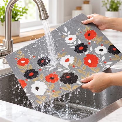 🌸 Floral FreshGuard Refrigerator Shelf Mats