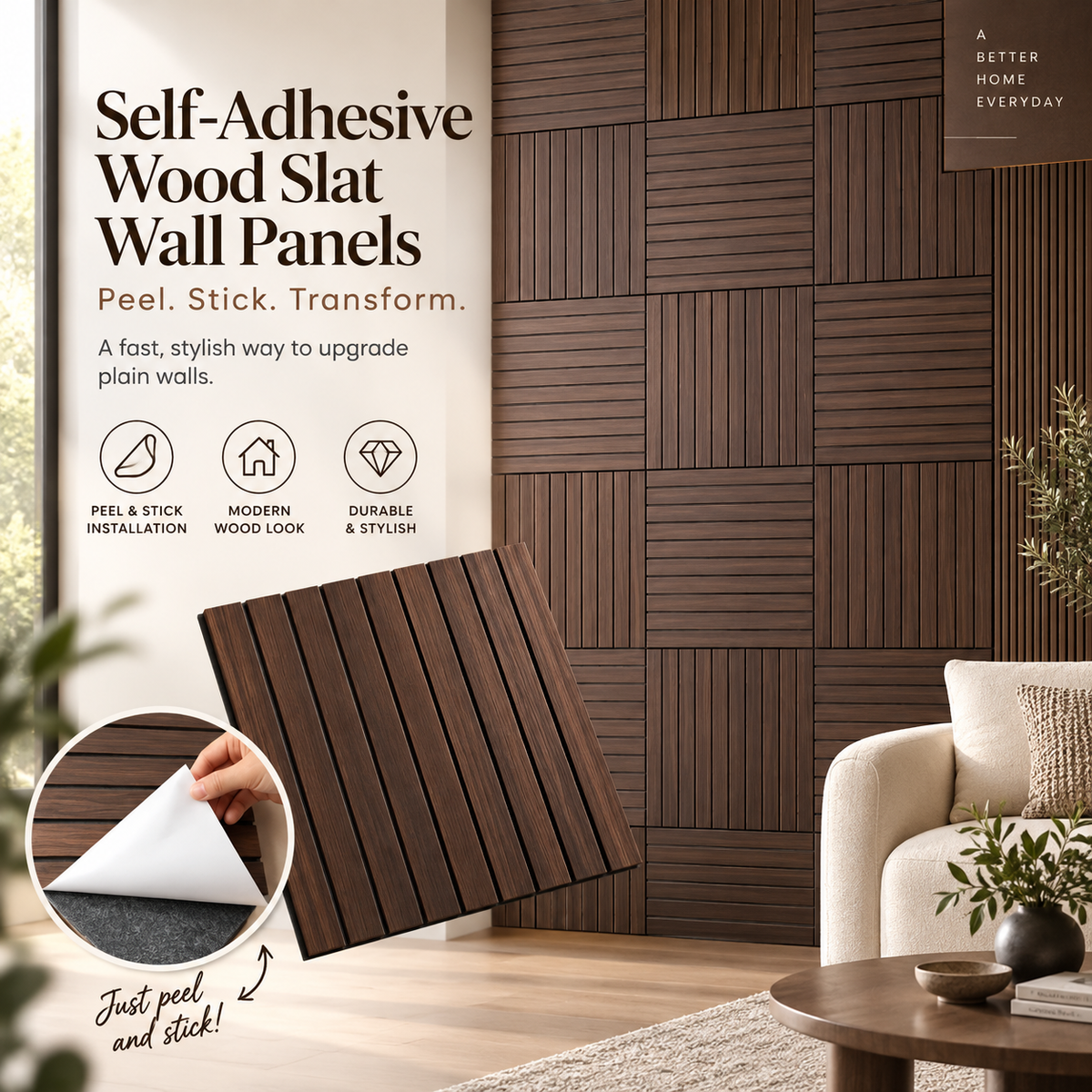 3D Wood Slat Wall Panels