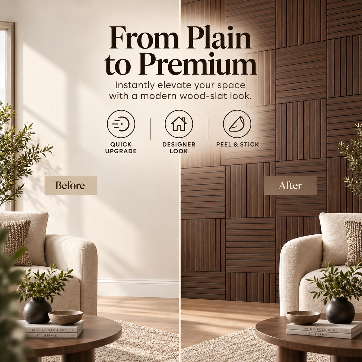 3D Wood Slat Wall Panels