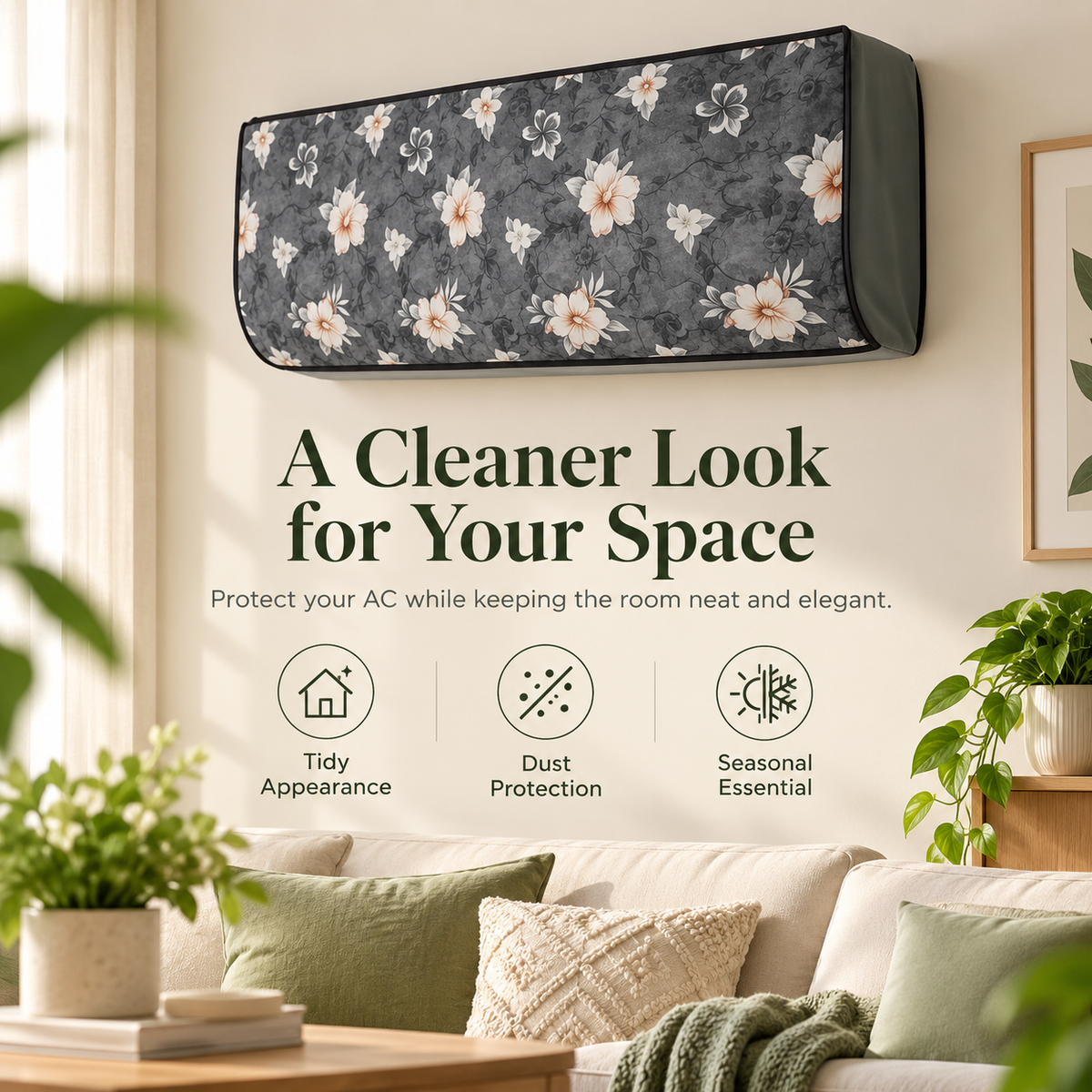 DustGuard Floral AC Cover