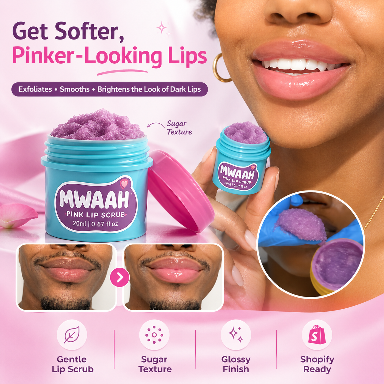 MWAAH Lip Brightening Scrub