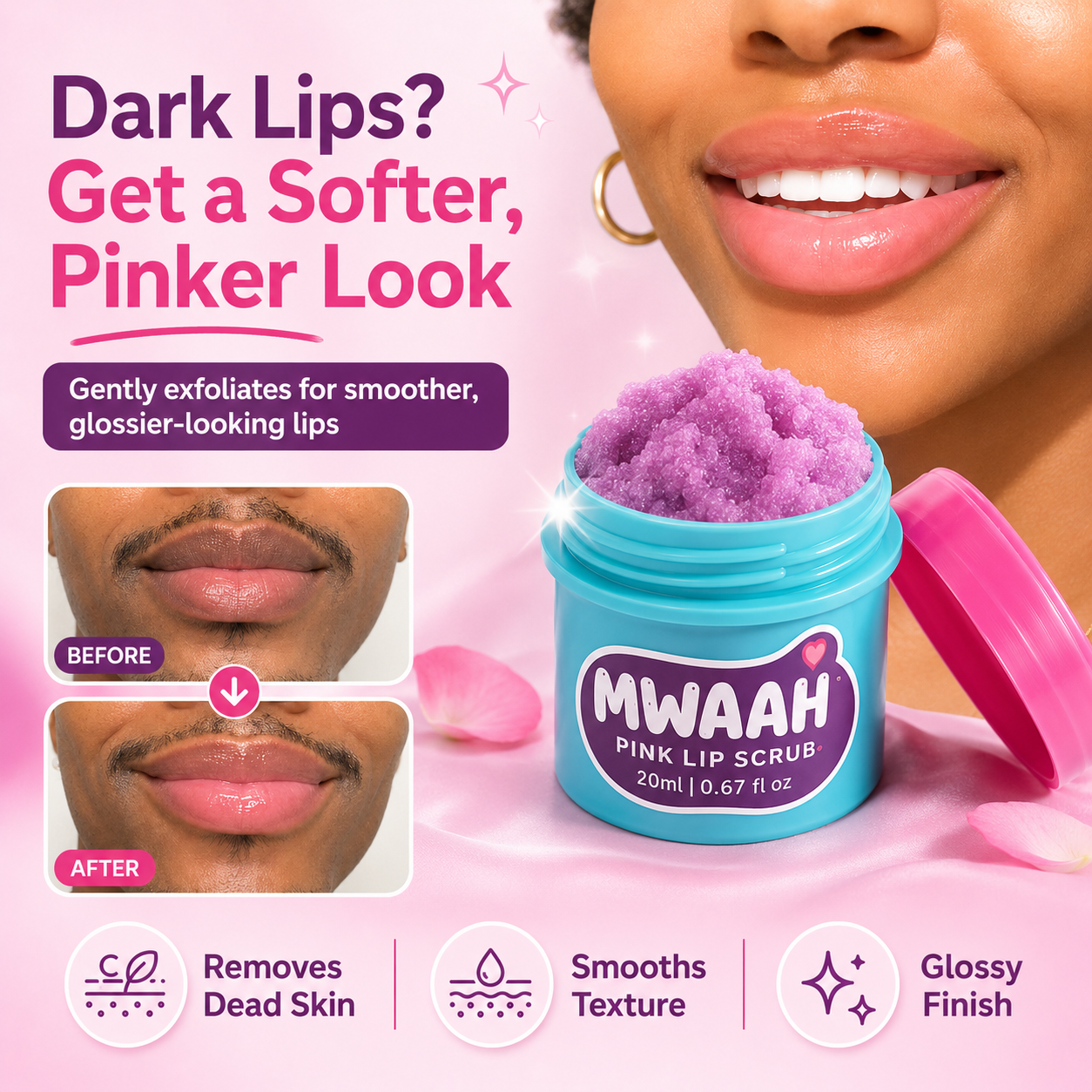 MWAAH Lip Brightening Scrub