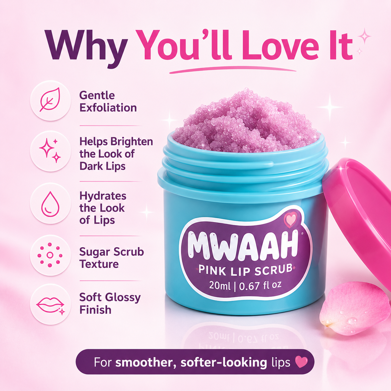 MWAAH Lip Brightening Scrub