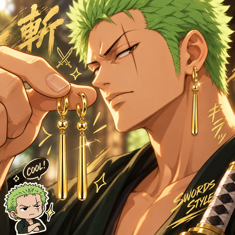 Unisex Zoro Santoryu Signature Earring