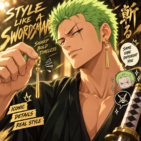 Unisex Zoro Santoryu Signature Earring