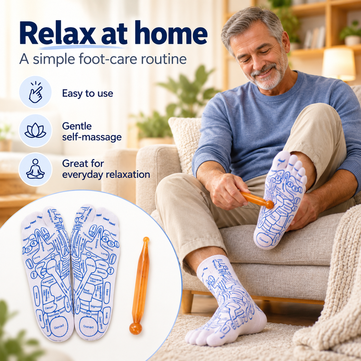 Reflexology Foot Massage Socks Set