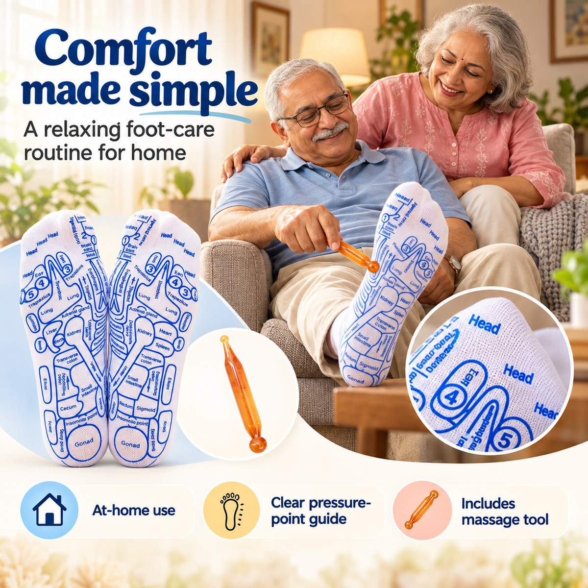 Reflexology Foot Massage Socks Set