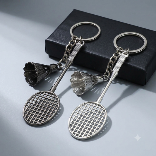 Premium Mini Badminton Keychain Charm