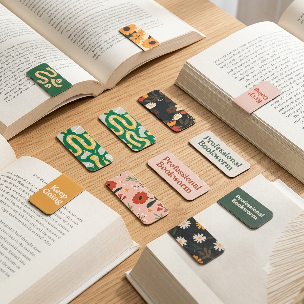 bee-themed magnetic bookmarks