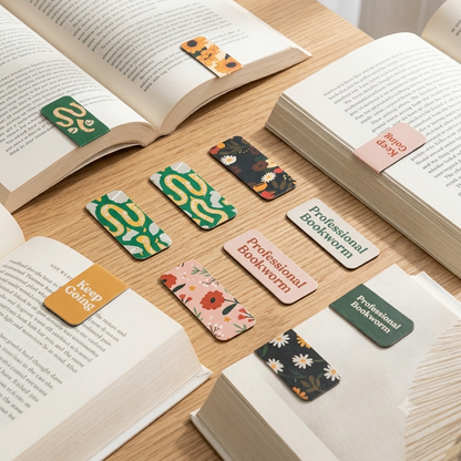 bee-themed magnetic bookmarks